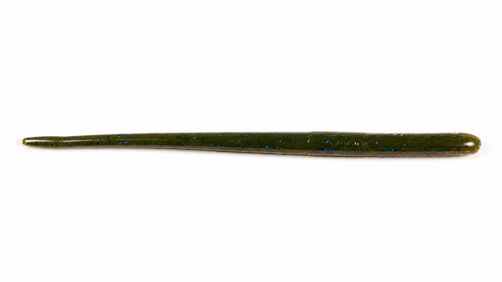 Sonoran Senko 5 inch soft plastic stick bait, green pumpkin with blue flake, made by hand in Arizona